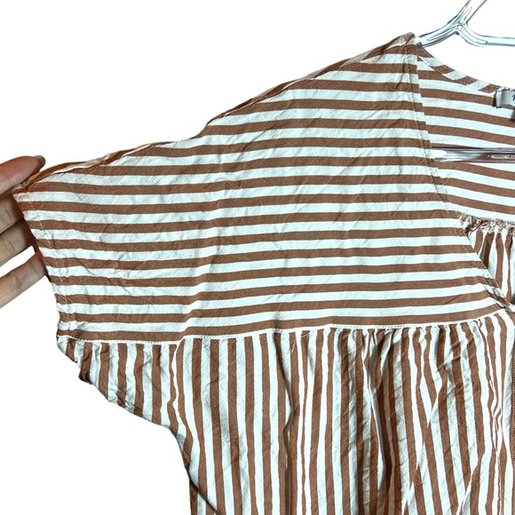 Rhyme Button-Front Boxy Top in Stripe Play, Large - Picture 4 of 8